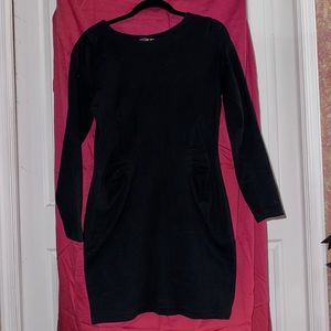 Large Vintage Forenza Black Slimming Long Sleeve Dress Size Large